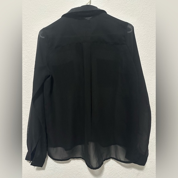 Colin’s Black Sheer Button-Up Blouse size Small - Picture 4 of 4